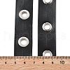 Imitation Leather Herringbone Cord with Platinum Plated Brass Eyelets OCOR-NH0001-01-3