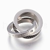 304 Stainless Steel Cubic Zirconia Pendants STAS-F168-61BP-2