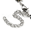304 Stainless Steel Flower Link Chain Bracelets with Enamel BJEW-E088-02P-4