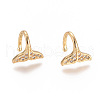 Golden Plated Brass Micro Pave Cubic Zirconia Cuff Earrings EJEW-L244-40G-1