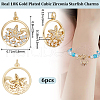 Beebeecraft 6PCS Brass Micro Pave Cubic Zirconia Pendants KK-BBC0011-86-2