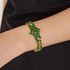Elegant Brass Pave Cubic Zirconia Link Chain Bracelets for Women IX4712-3