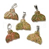Natural Unakite Pendants G-Z067-01P-02-2