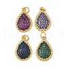 Brass Micro Pave Cubic Zirconia Pendants KK-S526-01G-2