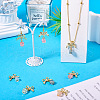 14Pcs 7 Colors Baking Paint Handmade Lampwork Crake Pendants PALLOY-TA00156-7