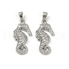Brass Micro Pave Cubic Zirconia Pendants KK-C093-14P-1