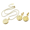 304 Stainless Steel Rhinestone Pendant Necklaces & Hoop Earring Set for Women SJEW-C007-04A-G-4