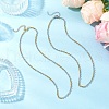2Pcs 2 Colors Two Tone 304 Stainless Steel Textured Cable Chain Necklaces NJEW-JN05242-1