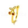 Red Cubic Zirconia Cherry Clip on Nose Rings AJEW-F059-07G-1