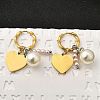 304 Stainless Steel Plastic Imitation Pearl Hoop Earrings EJEW-D308-06PG-1