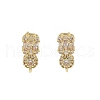 Brass Micro Pave Clear Cubic Zirconia Stud Earring Findings KK-C107-06G-1