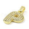 Brass Micro Pave Clear Cubic Zirconia Pendants KK-M279-01G-P-2