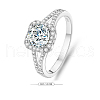 Rhodium Plated 925 Sterling Silver Micro Pave Cubic Zirconia Finger Rings WG49295-10-4