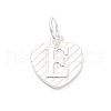 925 Sterling Silver Heart with Capital Letter Charms STER-S009-13E-S-1