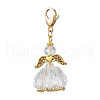 Angel Glass Beaded & Alloy Pendant Decorations HJEW-MZ00190-10-2