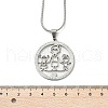304 Stainless Steel Crystal Rhinestone Ring with Family Pendant Necklaces for Mother's Day Gift NJEW-P327-04P-A-4