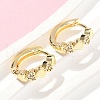 Heart Brass Micro Pave Clear Cubic Zirconia Hoop Earrings EJEW-Z102-30G-3