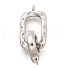 Rectangle Brass Fold Over Clasps KK-S508-26P-1