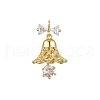 Rack Plating Brass with Cubic Zirconia Pendants KK-Q010-08G-1