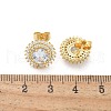 Brass Micro Pave Clear Cubic Zirconia Stud Earrings EJEW-C139-01G-5