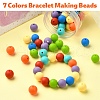 70Pcs 7 Styles Round Food Grade Eco-Friendly Silicone Beads SIL-YW0001-39-3