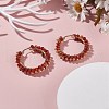 Natural Agate Beaded Hoop Earrings EJEW-JE04847-4