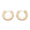 Brass Micro Clear Pave Cubic Zirconia Huggie Hoop Earrings EJEW-F264-24-3