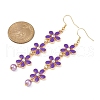 Zinc Alloy Enamel Flower Dangle Earrings EJEW-JE06462-02-4