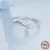 925 Sterling Silver Micro Pave Cubic Zirconia Adjustable Open Cuff Rings for Women FS-WG3D7C7-01-2