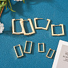  8Pcs 4 Size Brass Rectangle Hoop Earrings for Women EJEW-TA0001-12-11