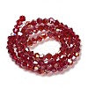 Transparent Electroplate Glass Beads Strands EGLA-A039-T6mm-B27-2