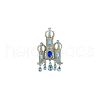 Vintage Castle Alloy Rhinestone Brooches for Backpack Clothes PW-WG64365-02-1