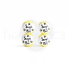 Printed Wood European Beads WOCR-PW0003-77C-1