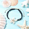 3Pcs 3 Colors Adjustable Natural Cowrie Shell Beaded Braided Anklets AJEW-AN00686-3