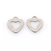 Tarnish Resistant 304 Stainless Steel Open Heart Charms STAS-J014-02-1