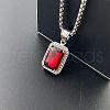 Punk Hip Hop Stainless Steel Rhinestone Pendant Necklaces FP6079-3