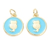 Brass Enamel Pendants ZIRC-J041-02B-1