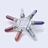 Natural Mixed Stone Pyramid & 7 Chakra Points Energy Generator DJEW-K011-A-5