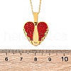 304 Stainless Steel Polymer Clay Rhinestones Wing Openable Pendant Necklaces for Women NJEW-Z065-14G-01-5