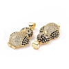 Brass Micro Pave Cubic Zirconia Pendants KK-C012-01G-3