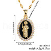 Elegant Vintage Brass Clear Shiny Cubic Zircon Saint Jude Pendant Necklaces with Enamel for Daily Wear LC4169-1-1