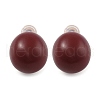 Brass Enamel Stud Earrings for Women EJEW-U055-23B-G-2