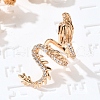 Brass Clear Cubic Zirconia Cuff Earrings EJEW-Q025-01B-G-4