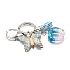 26Pcs Transparent Epoxy Resin & Transparent Acrylic & Faux Suede Tassel Keychain KEYC-JKC01202-15-3