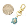 Copper Wire Wrapped Turtle Dyed Synthetic Turquoise Pendant Decorations HJEW-JM03233-3