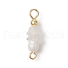 Frosted Flower Natural Cultured Freshwater Pearl & Acrylic Connector Charms PALLOY-JF03590-01-3