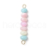 Macaron Color Dyed Natural Freshwater Shell Rondelle Beaded Links PALLOY-JF03705-01-3