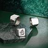 Unicraftale 3Pcs 3 Size 304 Stainless Steel Rectangle Signet Finger Rings RJEW-UN0001-26P-2