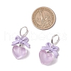 Resin Heart Hoop Earrings EJEW-JE06375-3