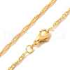 1.5mm Rack Plating Brass Singapore Chain Necklaces for Women Men MAK-L044-22G-2
